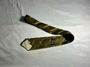 Wembley Wemlon Vintage Olive Green Striped Necktie